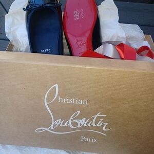 NWT- Christian Louboutin Patent Navy Ballet -Sweetie Jane Flat